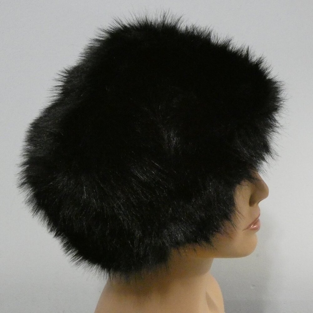 Faux fur straigth hat warm - Black, soft